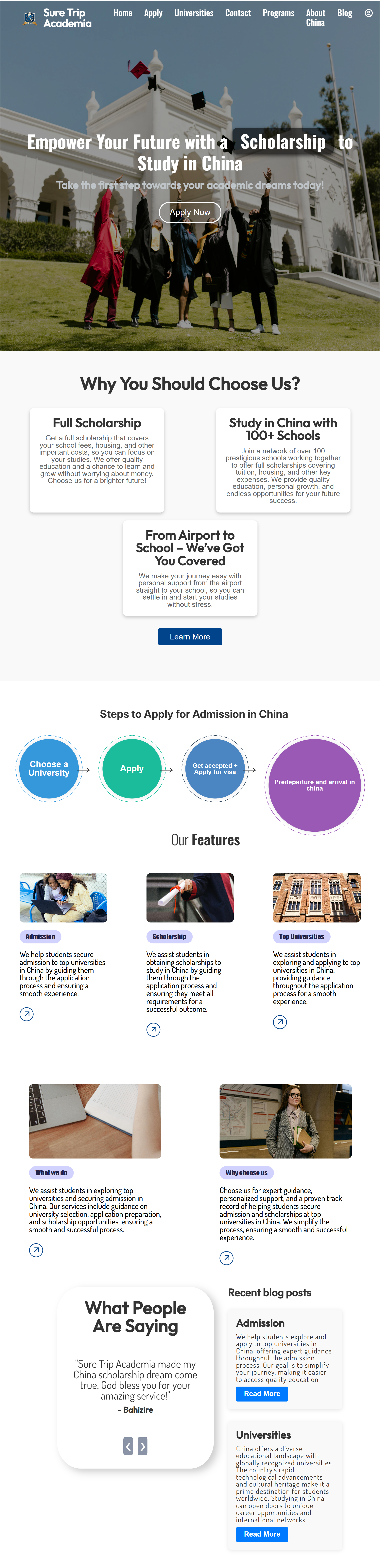 SureTripAcademia Full Website Screenshot